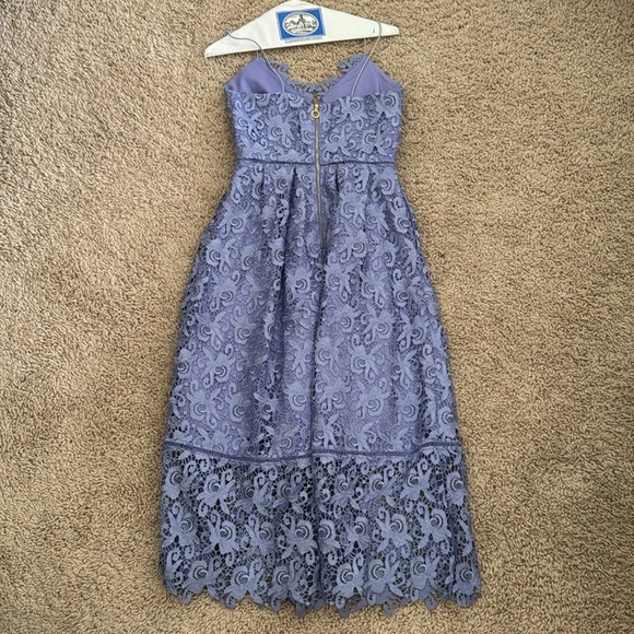 ANTHROPOLOGIE | Eri + Ali Sherbert Lace Midi Dress Size XS Lavender Periwinkle - Picture 2 of 3